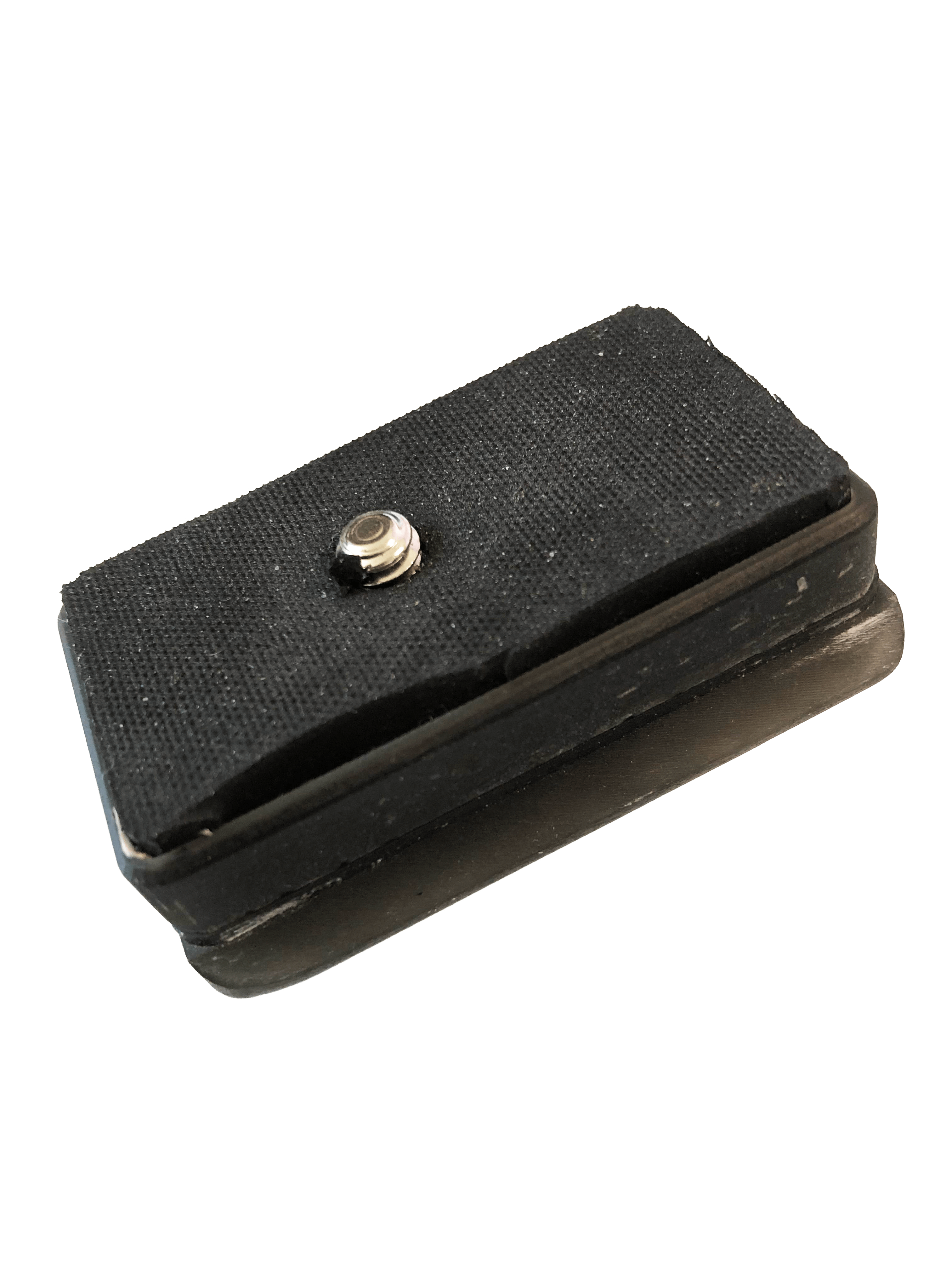 Stabil-Eyes camera adapter with a textured black finish and metal attachment, perfect for mounting on monopods.